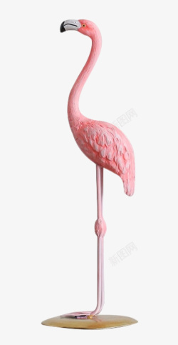 粉红色火烈鸟摆饰实物素材