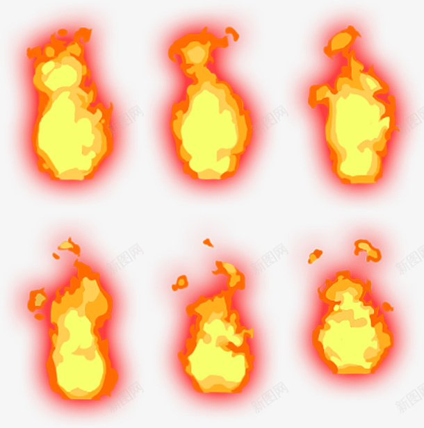 火焰逐帧燃烧特效png免抠素材_新图网 https://ixintu.com 动画 升级特效 合成 游戏 火球 特效 组合