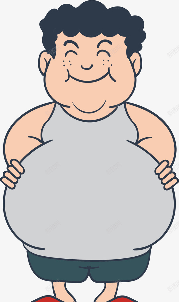 微笑卡通肥胖男人png免抠素材_新图网 https://ixintu.com 世界肥胖日 体重 健康 双下巴 图案 大肚子男人 大胖子 微笑男人 肥胖的危害 胖子 胖爸爸 胖男人 胖的卡通