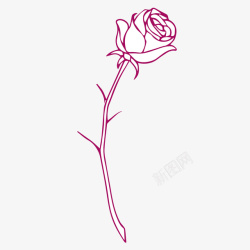 玫瑰简笔画玫瑰花装饰图案矢量图高清图片
