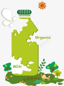 牛奶瓶绿色环保91矢量图高清图片