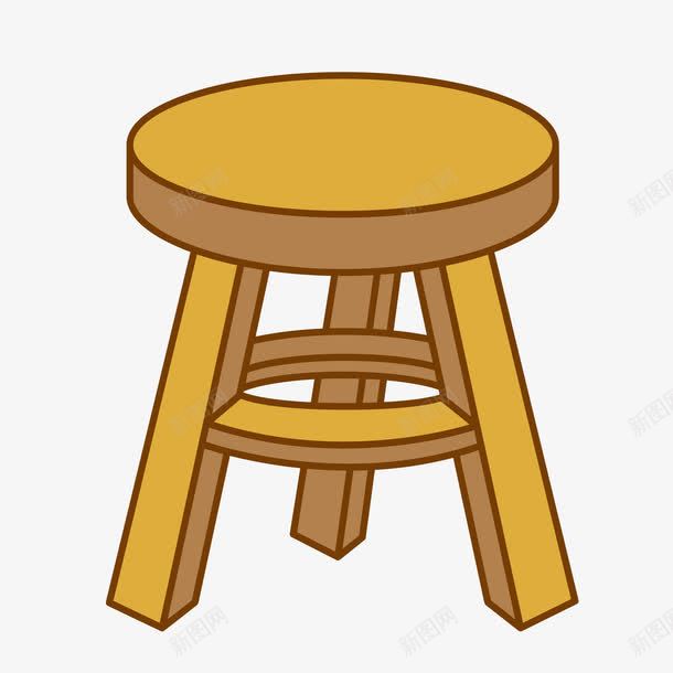 卡通手绘凳子png免抠素材_新图网 https://ixintu.com 凳子 卡通 圆形 坐位 坐席 座位 座椅 手绘 棕色 椅子