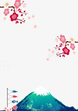 日本浪漫樱花装饰边框素材