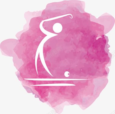 水彩高尔夫logo图标图标