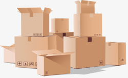 快递运输包装箱各种纸箱矢量图高清图片