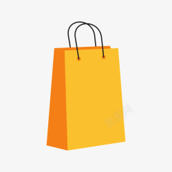 黄色卡通万圣节购物袋黄色购物袋卡通图高清图片
