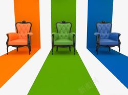 绿色座椅彩色沙发高清图片