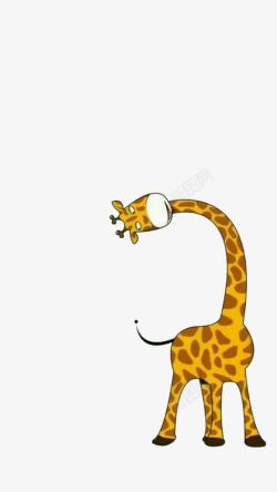 歪脖子卡通人物可爱长颈鹿高清图片