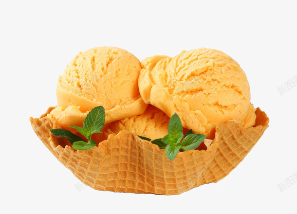 黄色冰淇淋元素png免抠素材_新图网 https://ixintu.com 冰淇淋 水果冰淇淋 芒果冰淇淋 黄色冰淇淋