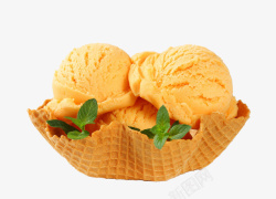 黄色冰淇淋元素素材