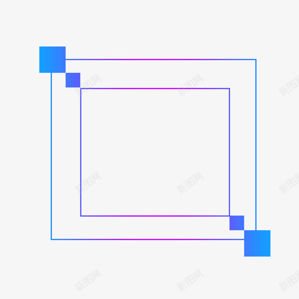 简单几何渐变边框样式png免抠素材_新图网 https://ixintu.com 几何拼接边框 几何线条边框 几何装饰 图案 简单几何 花边