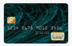 额度黑蓝色线条模拟信用卡高清图片