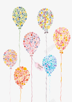彩色漂浮气球素材