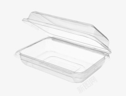透明打开的一次性饭盒塑胶制品实素材