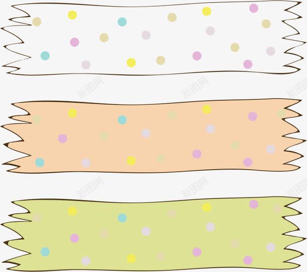 彩色圆点胶布png免抠素材_新图网 https://ixintu.com AI 卡通 圆点 彩色 手绘 线条 胶布 胶带 锯齿