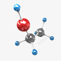 乙醇黑红蓝色乙醇分子形状高清图片