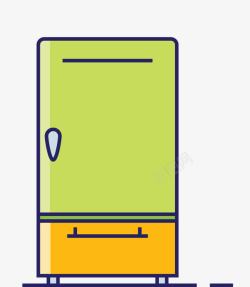 绿色单开门电冰箱素材
