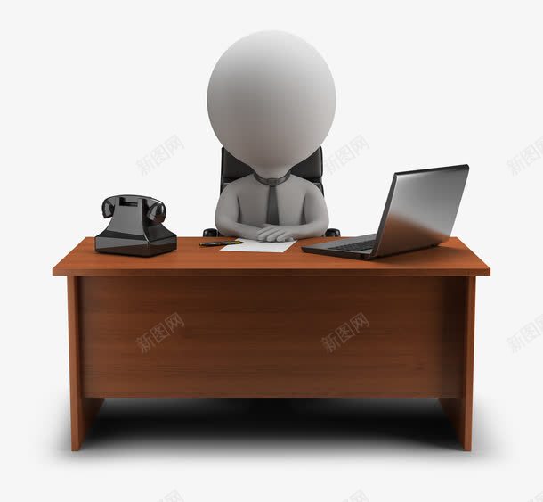 正在办公的3D小人png免抠素材_新图网 https://ixintu.com 3D 办公桌 办公桌设计平面图 商务风 小人物