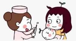 接种疫苗手机宝宝预防接种卡通插图高清图片