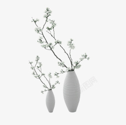仙人草花瓶手绘花朵与花瓶装饰高清图片