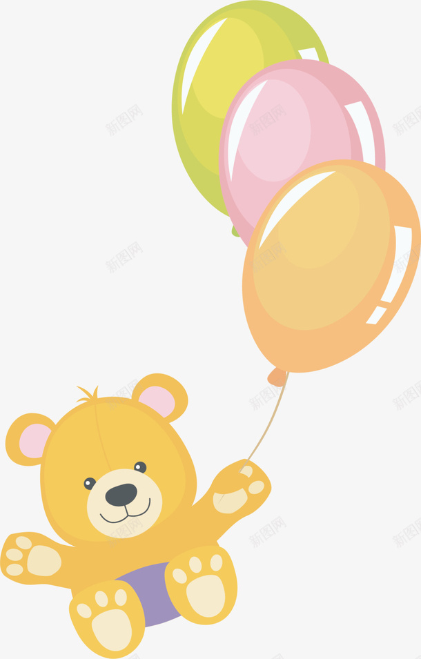 儿童节牵着气球的小熊玩偶png免抠素材_新图网 https://ixintu.com 一串气球 儿童节 多彩气球 小熊玩偶 牵着气球 童趣