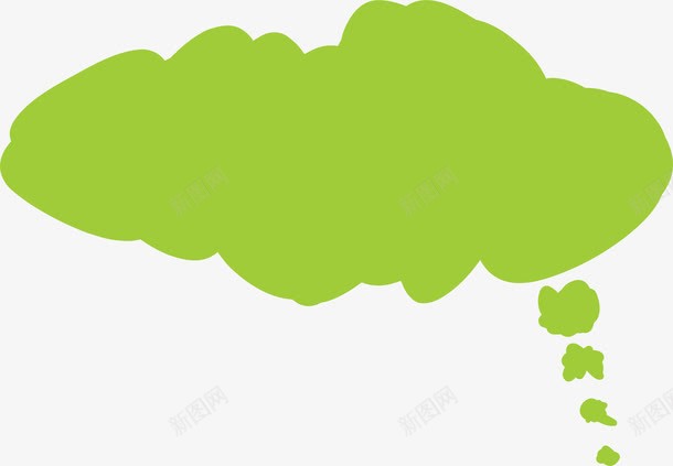 绿云朵对话框png免抠素材_新图网 https://ixintu.com 云朵 字幕条 字幕框 字母装饰条 对话 想象框 聊天 话语框 说话