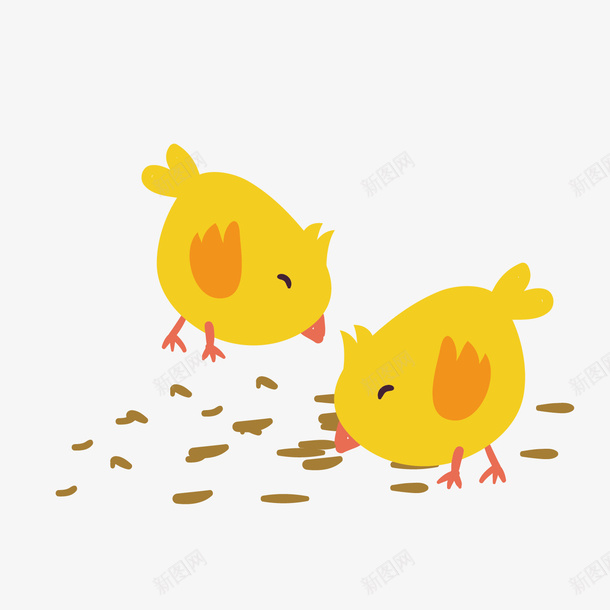 正在捕食的小鸡矢量图ai免抠素材_新图网 https://ixintu.com 动物 动物设计 卡通设计 小鸡 小鸡啄米 平面设计 手绘小鸡 矢量图