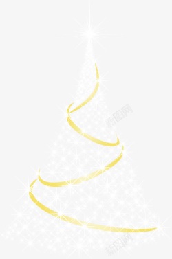白色星光光效黄色的质感彩带素材
