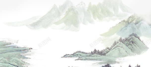 山水画中国风网站展板png免抠素材_新图网 https://ixintu.com 国风 展板 山水画 网站