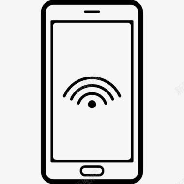 手机外形与WiFi连接登录屏幕图标图标