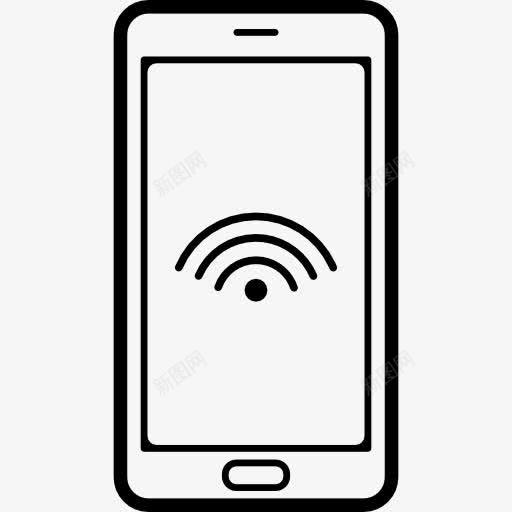 手机外形与WiFi连接登录屏幕图标png_新图网 https://ixintu.com WiFi 互联网 大纲 屏幕 工具和器具 手机 手机屏幕展示图 标志 移动电话 符号 连接