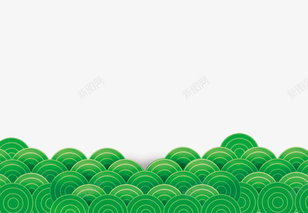绿色简约海浪边框纹理png免抠素材_新图网 https://ixintu.com 免抠PNG 海浪 简约 绿色 边框纹理