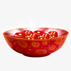 红色菜碗中秋博饼元素高清图片