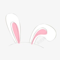 兔耳朵帽子手绘可爱兔耳朵高清图片