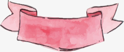 粉色手绘彩带矢量图素材