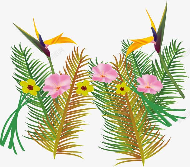 热带植物装饰封面png免抠素材_新图网 https://ixintu.com 夏日风情 热带植物 矢量素材 针叶植物
