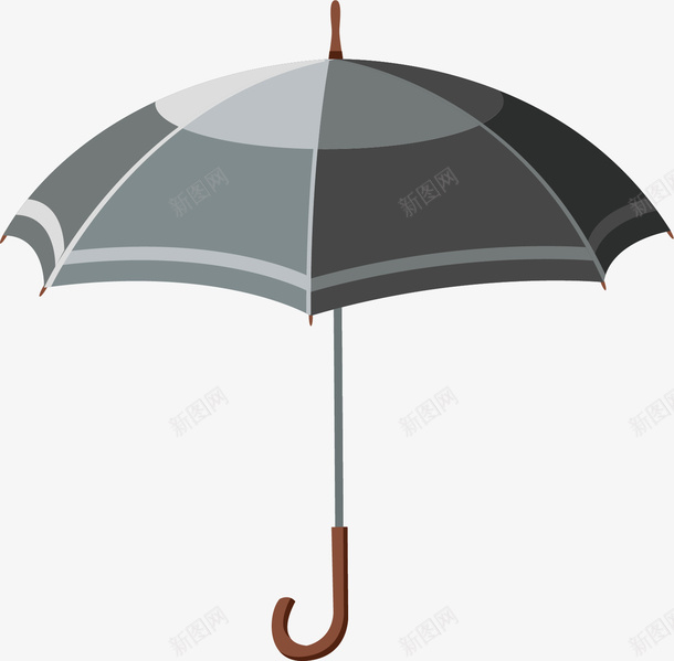 手绘黑色雨伞png免抠素材_新图网 https://ixintu.com 创意图 可爱 彩色 手绘图 时尚 漫画 雨伞