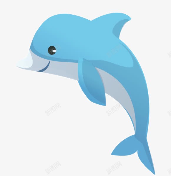 卡通海豚png免抠素材_新图网 https://ixintu.com 卡通 海洋动物 海豚 蓝色 鱼