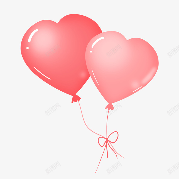 儿童节粉红色心形气球png免抠素材_新图网 https://ixintu.com 心形 气球 爱心 粉红色