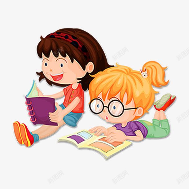 看书的小女孩人物png免抠素材_新图网 https://ixintu.com 世界读书日 人物设计 国际儿童图书日 学习 小女孩 看书 知识
