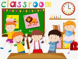 室里教室里活泼的孩子高清图片
