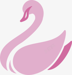 天鹅PNG素材粉红色天鹅矢量图高清图片