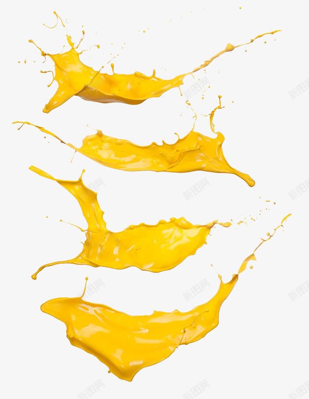 染料喷溅png免抠素材_新图网 https://ixintu.com 水彩 油漆 装饰 黄色