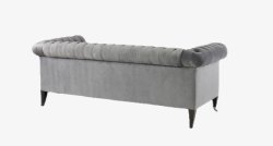 CAD简欧家具灰色三座沙发背面高清图片