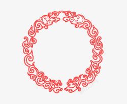 传统中式花纹圆形边框素材