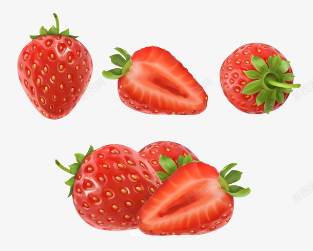 草莓矢量图ai免抠素材_新图网 https://ixintu.com 水果 生活百科 矢量图 美食 草莓 草莓横切面 食品 食物 餐饮美食