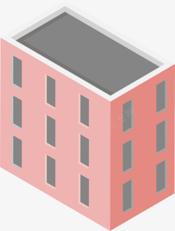 带着窗户的楼房粉色建筑俯瞰图矢量图高清图片