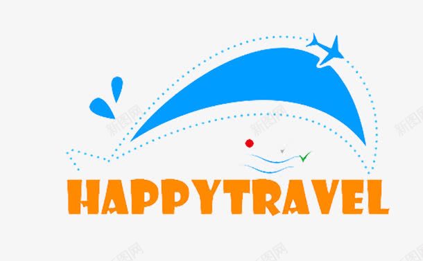 旅行logo图标psd_新图网 https://ixintu.com travel 发现之旅 旅游行业 旅行 旅行logo 旅行图标 橙色 海豚 蓝色