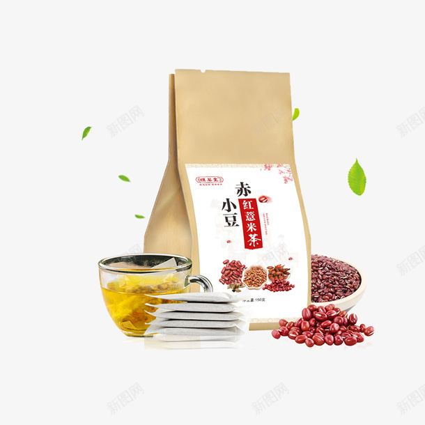 薏米茶包装元素png免抠素材_新图网 https://ixintu.com 农产品 叶子 营养薏米 薏米加工 薏米粉 薏米粥 薏米茶