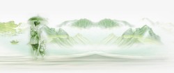 带着孩子的母亲山水画高清图片
